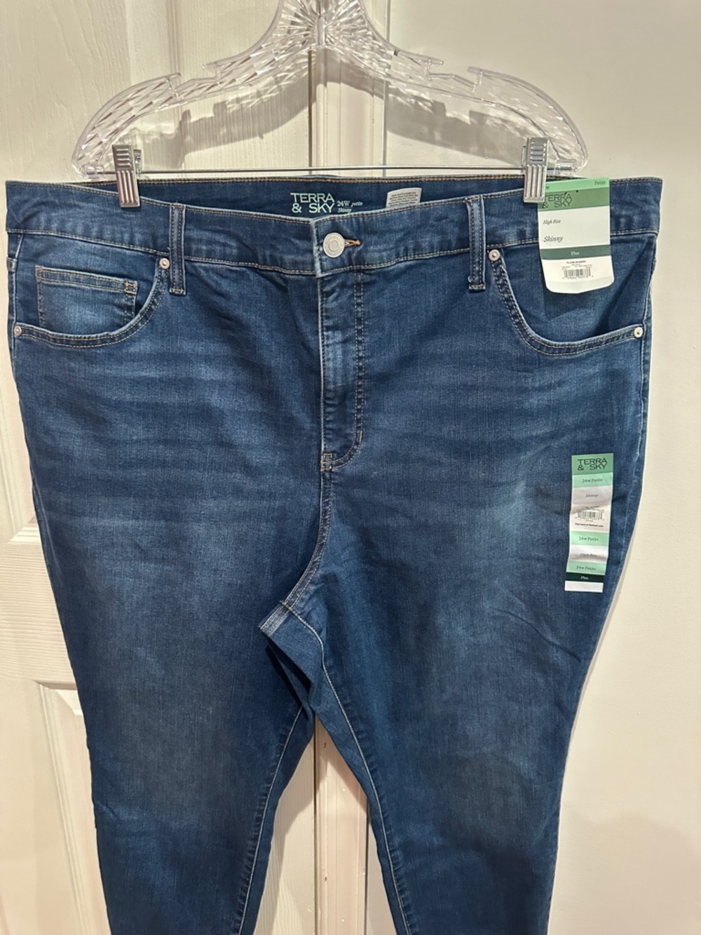 Women's Plus Size Skinny High Rise Jeans Size 24W Petite - Picture 5 of 12